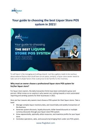 Your guide to choosing the best Liquor Store POS system in 2021