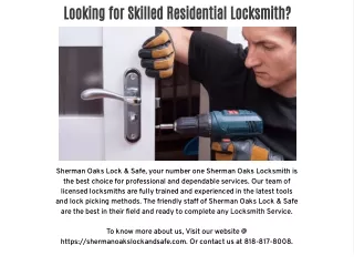 looking for skilled residential locksmith