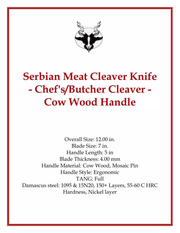 serbian meat cleaver knife chef s butcher cleaver