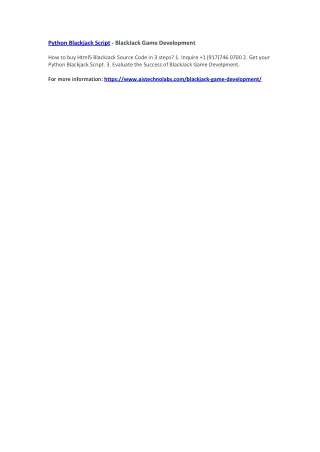 python blackjack script blackjack game development