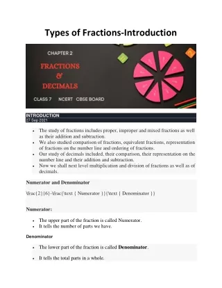 types of fractions introduction
