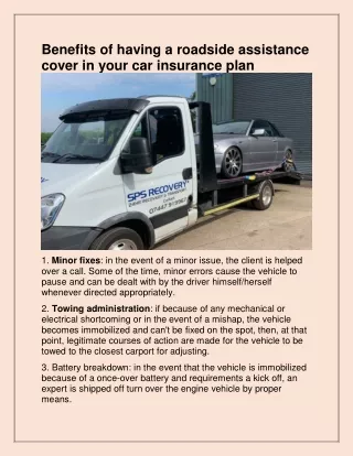 benefits of having a roadside assistance cover