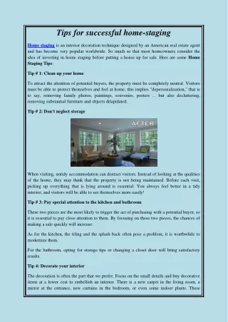 Tips for successful home