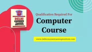 Qualification Required For Computer Course