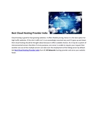 Best Cloud Hosting Provider