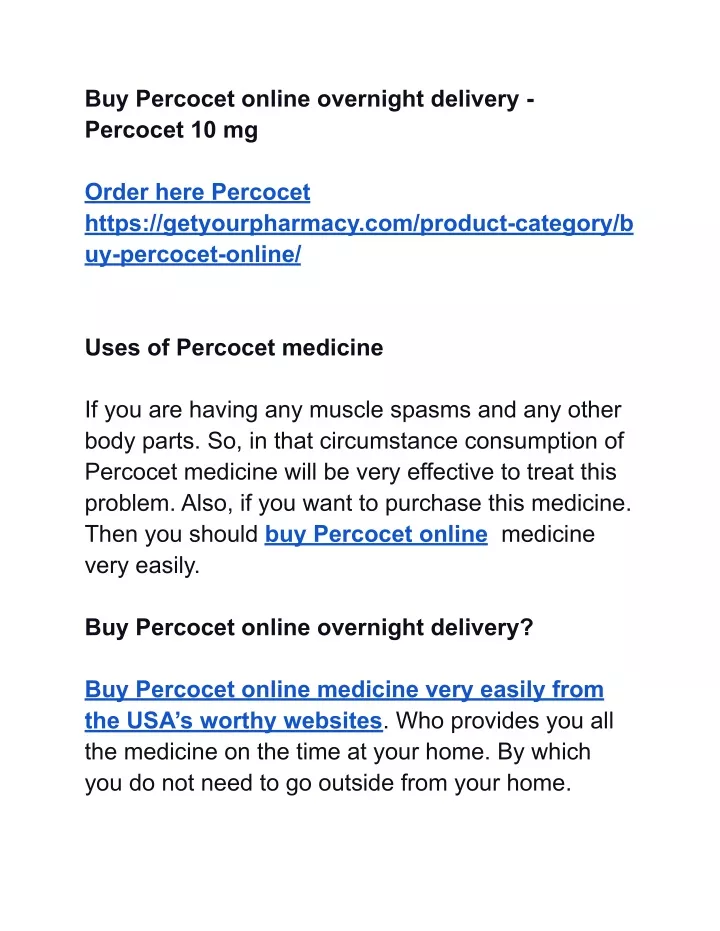 buy percocet online overnight delivery percocet
