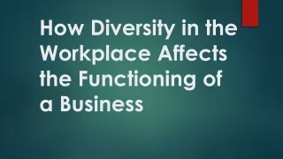 how diversity in the workplace affects the functioning of a business
