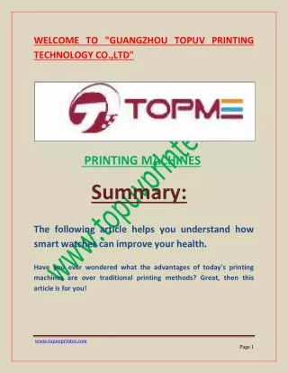 PRINTING MACHINES