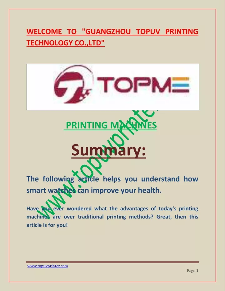 welcome to guangzhou topuv printing technology