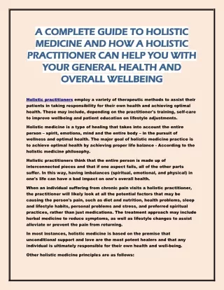 A complete guide to holistic medicine