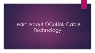 Learn About OCuLink Cable Technology