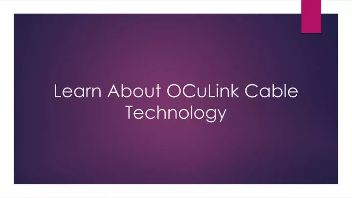 learn about oculink cable technology