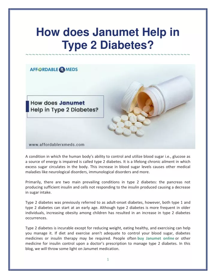 how does janumet help in type 2 diabetes