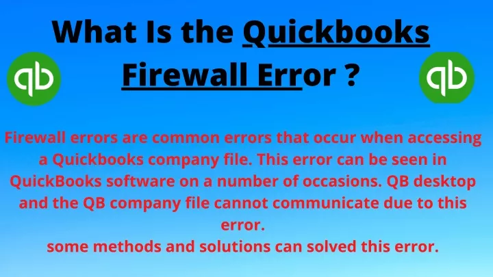 what is the quickbooks firewall error