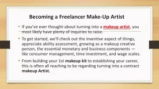 becoming a freelancer make up artist