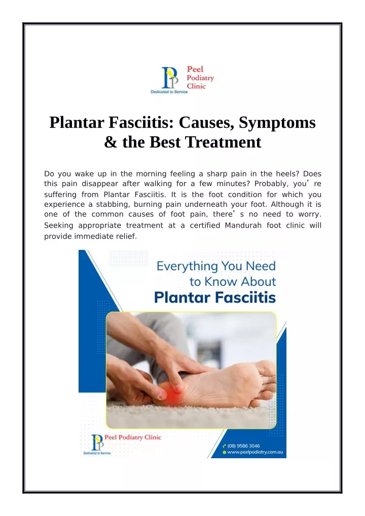 plantar fasciitis causes symptoms the best