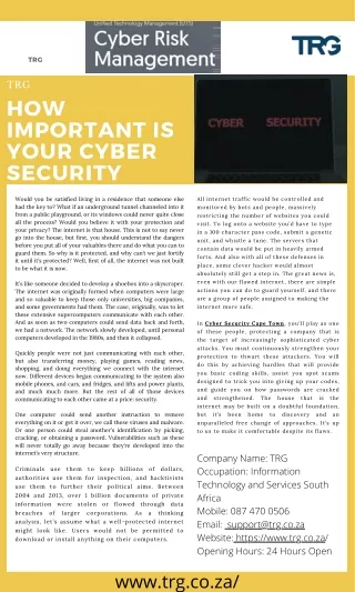 How Important Is Your Cyber Security