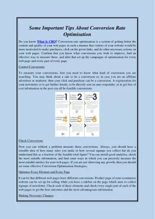 Some Important Tips About Conversion Rate Optimisation