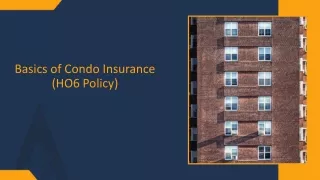 Basics of Condo Insurance (HO6 Policy)