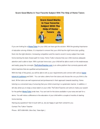 score good marks in your favorite subject with