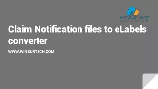 Claim Notification files to eLabels converter
