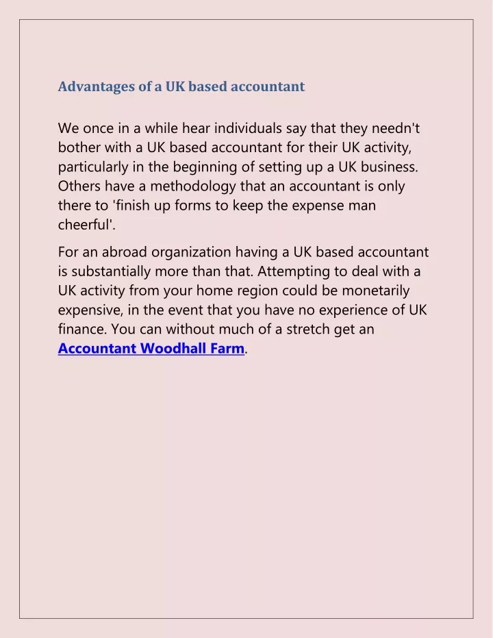 advantages of a uk based accountant