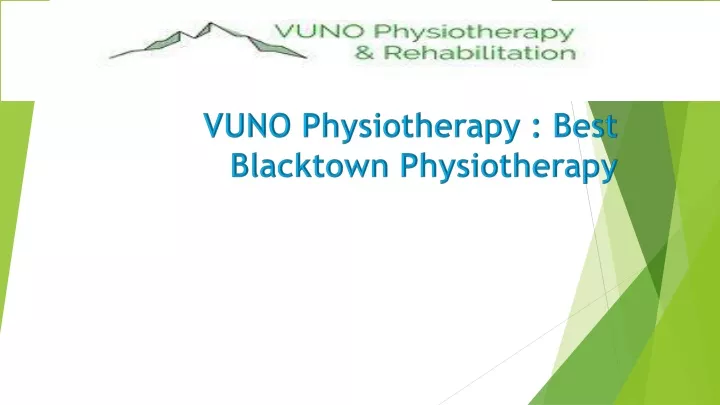 vuno physiotherapy best blacktown physiotherapy