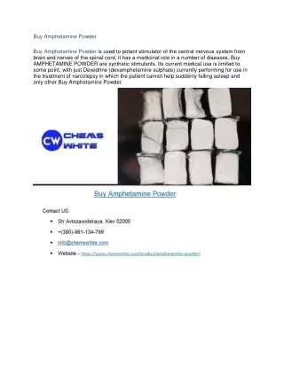 Buy Amphetamine Powder