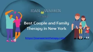 Best Couple and Family Therapy Session With Joan Warren in New York