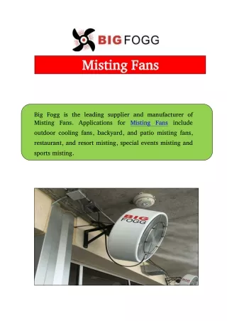 High Pressure Misting Fans | Big Fogg