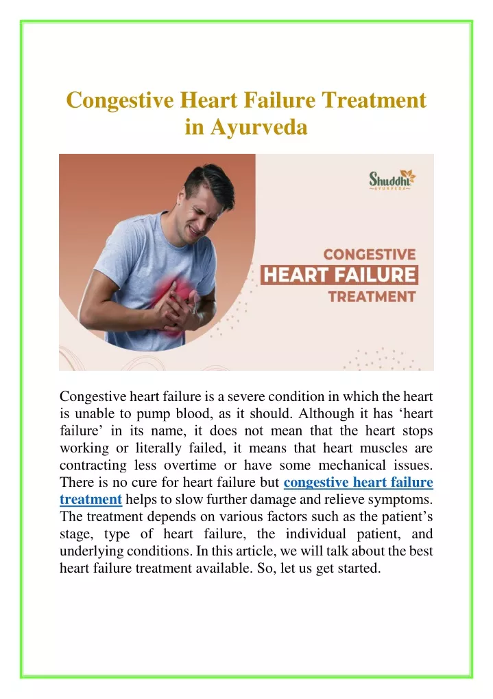 congestive heart failure treatment in ayurveda