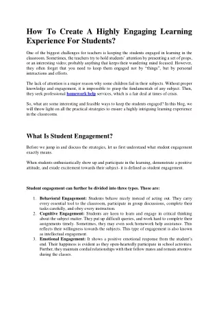 how to create a highly engaging learning