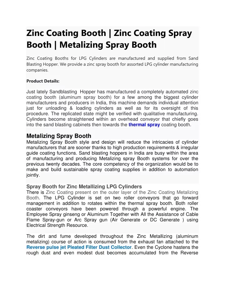 zinc coating booth zinc coating spray booth