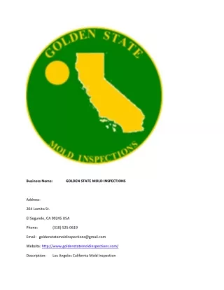 GOLDEN STATE MOLD INSPECTIONS