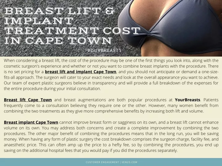 breast lift implant treatment cost in cape town