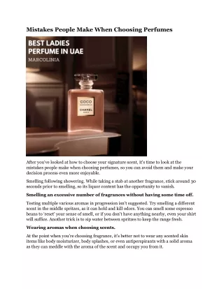 mistakes people make when choosing perfumes