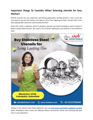 Important Things To Consider When Selecting Utensils for Your Kitchen!.docx