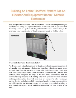 even though an elevator seems to be a simple room