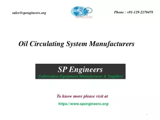 Oil Circulating System Manufacturers