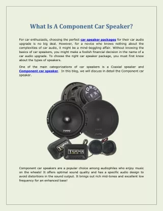 what is a component car speaker