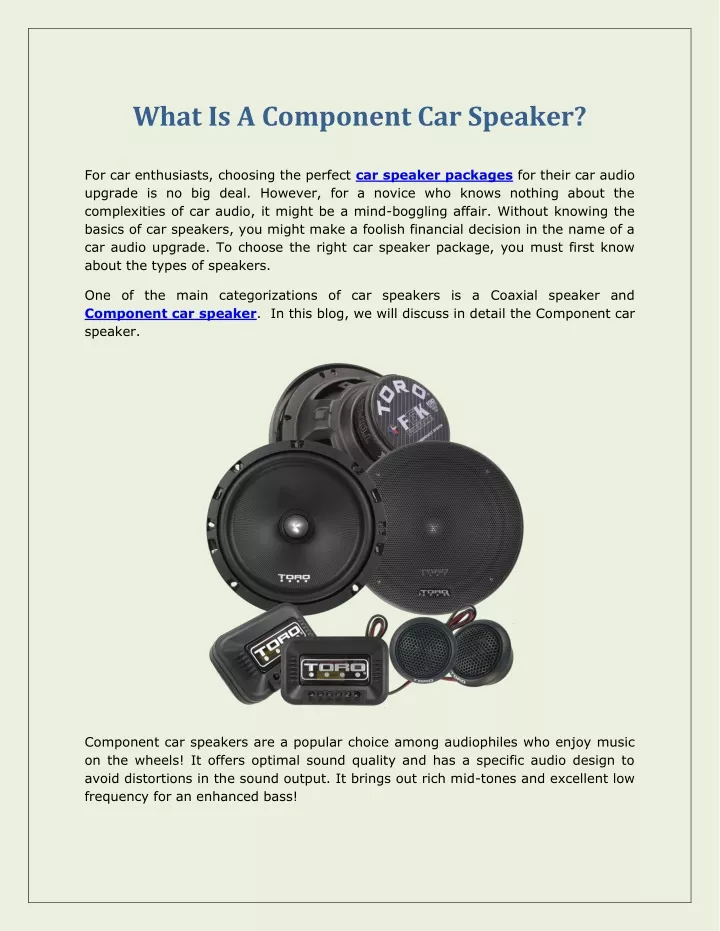 what is a component car speaker