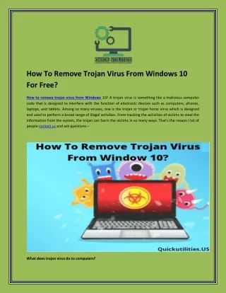 How To Remove Trojan Virus From Windows 10 For Free