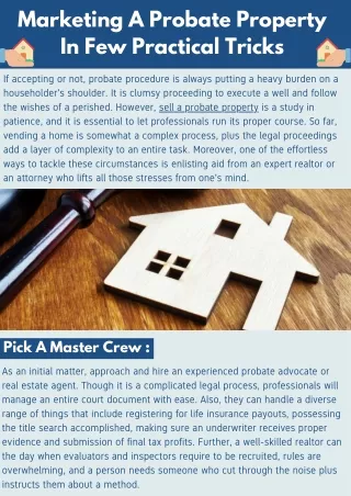 marketing a probate property in few practical