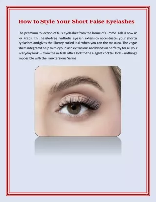 How to Style Your Short False Eyelashes