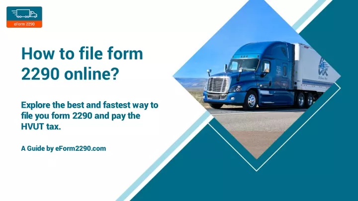 how to file form 2290 online