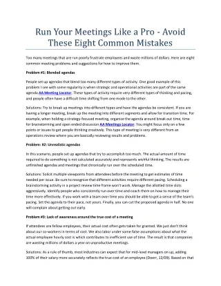 run your meetings like a pro avoid these eight