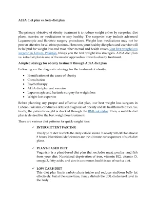 alsa diet plan vs keto diet plan