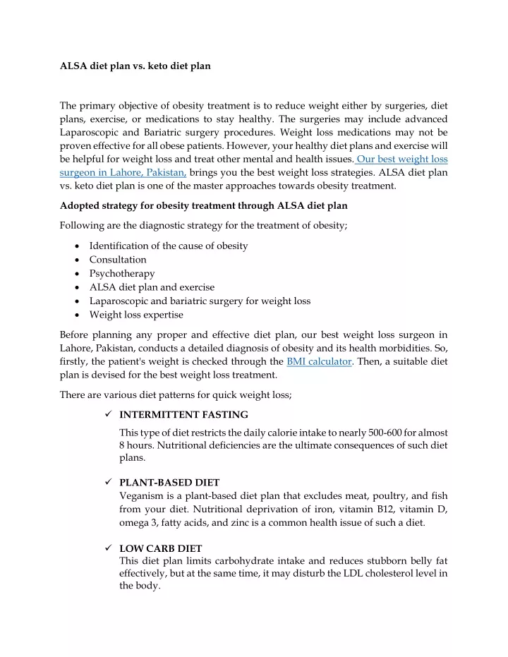 alsa diet plan vs keto diet plan