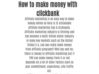 How to make money with clickbank