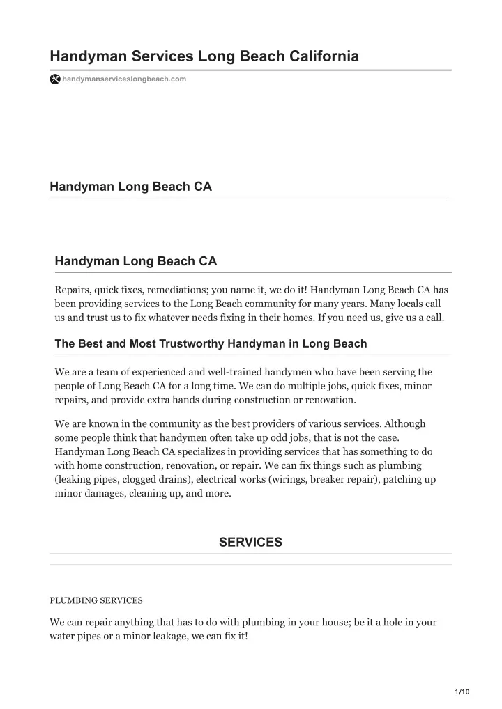 handyman services long beach california